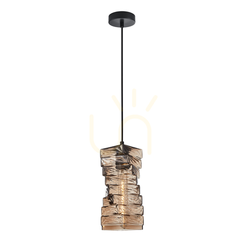 Jelölje be Függőlámpa Italux Modern fekete-barna üveg fém E27 PND-3219-1-BK-CF