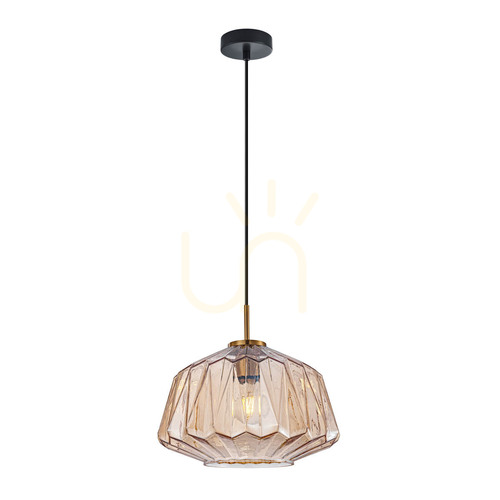 Jelölje be Függőlámpa Italux Ashtabula fekete üveg 30 cm PND-3644-1-BRO-AMB