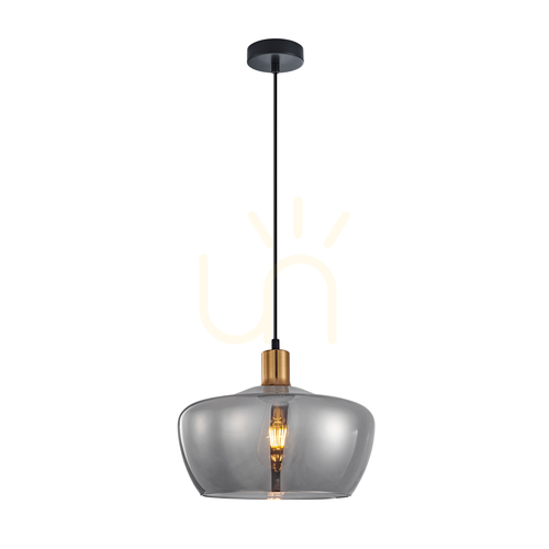 Jelölje be Függőlámpa Italux Aranysárga füstös üveg E27 29,7 cm PND-3636-1-BRO-SG