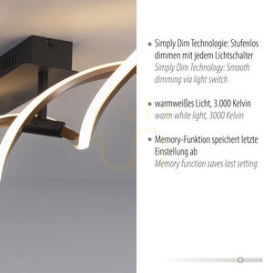 POLINA Plafond 9143-18 Fekete 2xLED small 3
