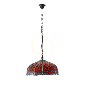 Függőlámpa Interiors Szitakötő Tiffany többszínű üveg-acél 50 cm 64082 small 2
