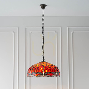 Függőlámpa Interiors Szitakötő Tiffany többszínű üveg-acél 50 cm 64082 small 5