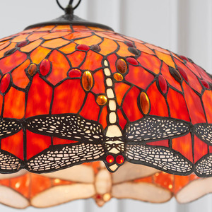 Függőlámpa Interiors Szitakötő Tiffany többszínű üveg-acél 50 cm 64082 small 6