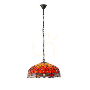 Függőlámpa Interiors Szitakötő Tiffany többszínű üveg-acél 50 cm 64082 small 9