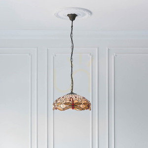 Dragonfly Tiffany bézs függőlámpa 70824 Interiors small 3