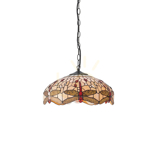 Jelölje be Dragonfly Tiffany bézs függőlámpa 70824 Interiors