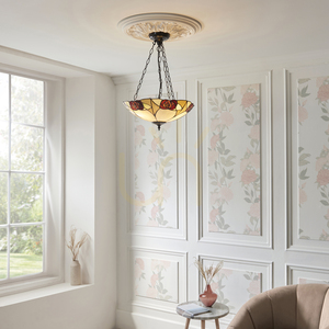 Tiffany függőlámpa Interiors Ingram többszínű üveg-acél 45 cm 111879 small 2