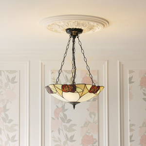 Tiffany függőlámpa Interiors Ingram többszínű üveg-acél 45 cm 111879 small 3