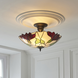 Mennyezeti lámpa Interiors Botanica Tiffany többszínű üveg-acél 45 cm 111896 small 3