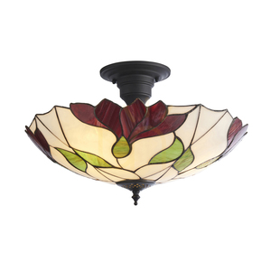 Mennyezeti lámpa Interiors Botanica Tiffany többszínű üveg-acél 45 cm 111896 small 0