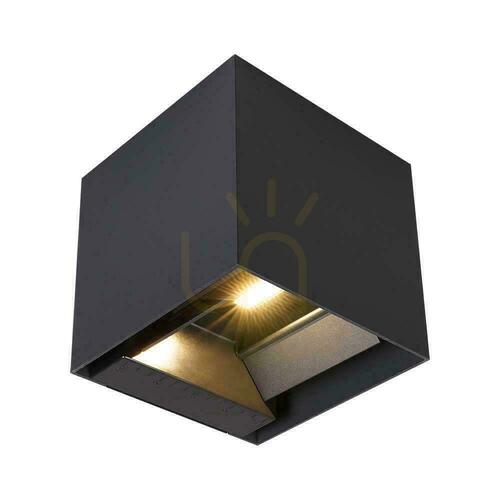Jelölje be V-TAC 9 W-os LED COB napelemes fali lámpa, állítható, fekete négyzet alakú, 15x15 cm, IP65, VT-11109, 4000 K, 860 lm