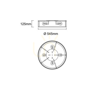Mennyezeti lámpa Zalindro 54 cm fehér króm fekete Open Design Highlights small 2