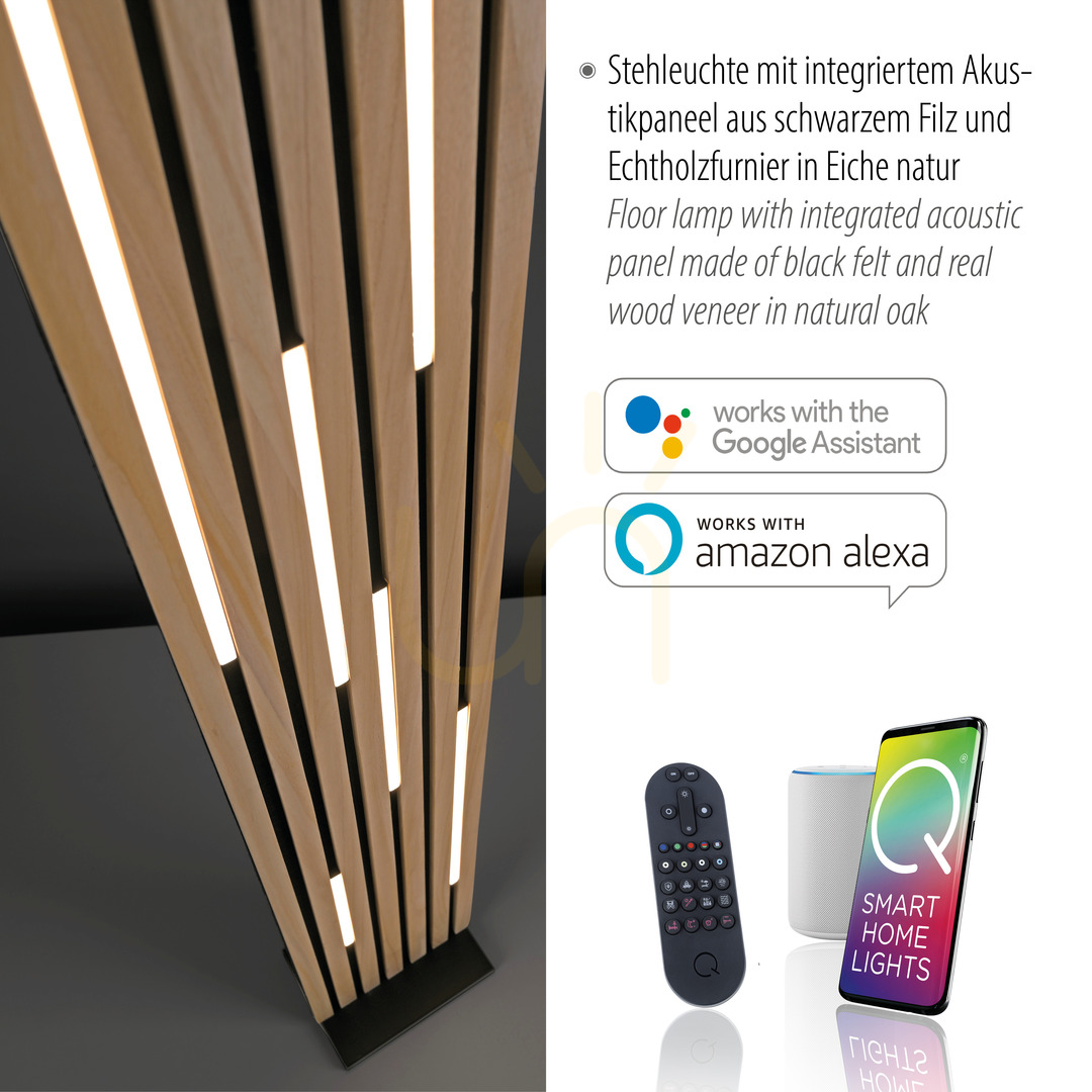 Kijelző Q-AKUSTIK 822-79 fa állólámpa 1 LED-del Q-AKUSTIK 822-79 fa állólámpa 1 LED-del