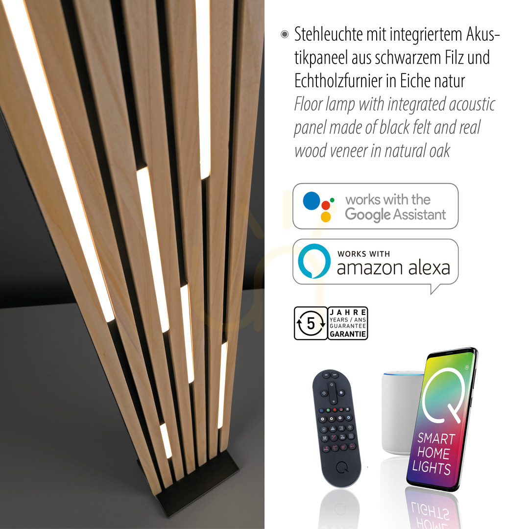 Előadás Q-AKUSTIK 822-79 fa állólámpa 1 LED-del Q-AKUSTIK 822-79 fa állólámpa 1 LED-del