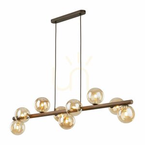 Estera fa-diófa-borostyán medálos lámpa, 9 Xg9 small 5