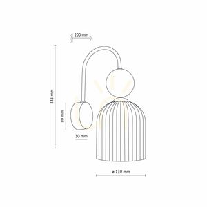 Sophia Green Cognac fali lámpa 1 Xe14 small 7