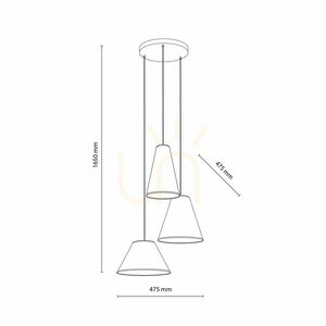 Conea Sabia függesztett lámpa, 3 db XE27 small 7