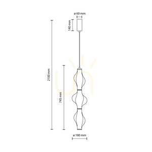 Elva Black  22 W-os LED-es függesztett lámpa small 21