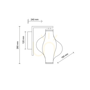 Elva Brass LED fali lámpa, 8 W small 6