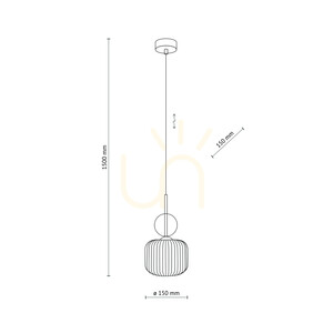 Sophia Cognac fehér függesztett lámpa, 1 db XE14 small 6