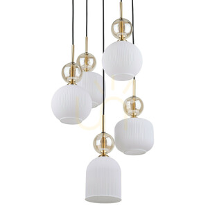 Sophia Cognac fehér függesztett lámpa, 5 db Xe14 small 6