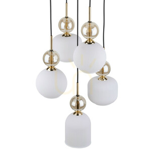 Sophia Cognac fehér függesztett lámpa, 5 db Xe14 small 7