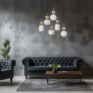 Sophia Cognac fehér függesztett lámpa, 6 db Xe14 small 3
