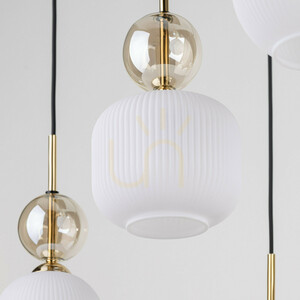 Sophia Cognac fehér függesztett lámpa, 6 db Xe14 small 7