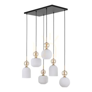 Sophia Cognac fehér függesztett lámpa, 6 db Xe14 small 8