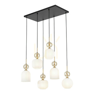 Sophia Cognac fehér függesztett lámpa, 6 db Xe14 small 9