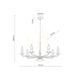 Limal Sabia függesztett lámpa, 7 db Xe14 small 6