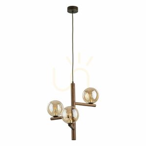 Estera fa-diófa-borostyán medálos lámpa, 3 x G9 small 4
