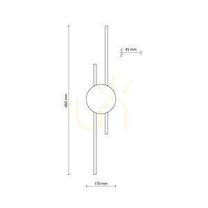 Java New Brown 2-LED-es fali lámpa small 5