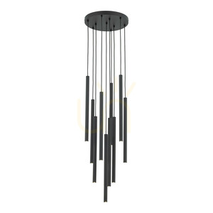 Ferro Black függesztett lámpa, 10 db Xg9-es kör alakú small 6