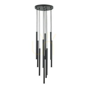 Ferro Black függesztett lámpa, 10 db Xg9-es kör alakú small 9