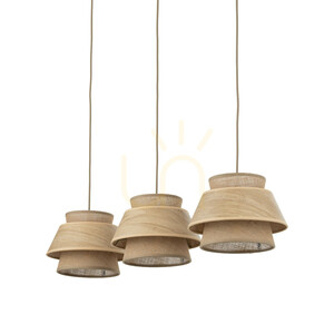 Kalum Wood függesztett lámpa, 3 db XE27-es small 5