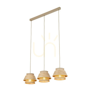Kalum Wood függesztett lámpa, 3 db XE27-es small 6