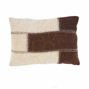 BAZAR BIZAR Cocoa Patchwork természetes barna pamut párnahuzat 50 × 70 cm small 0