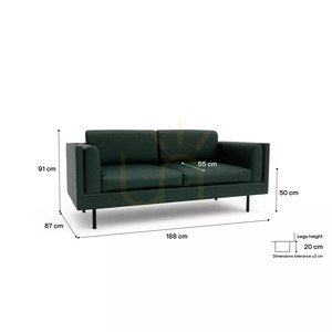 CHELSEA kétszemélyes kanapé – Green City Sofa small 4