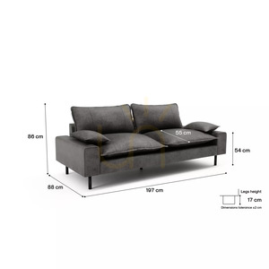 AVENTINE kétszemélyes kanapé – grafit színben, a City Sofa-tól small 4