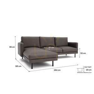 BRERA 4-üléses sarokkanapé (bal oldali) – taupe színben, a City Sofa gyártmányában small 4