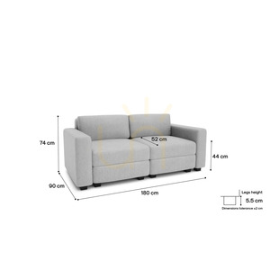 GRACIA moduláris kétszemélyes kanapé – Gray City kanapé small 4