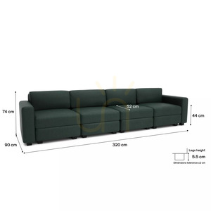GRACIA 4-üléses moduláris kanapé – Green City Sofa small 4