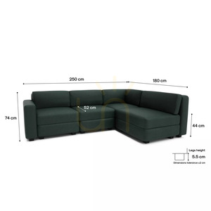 GRACIA 4-üléses sarokmoduláris kanapé – Green City Sofa small 4