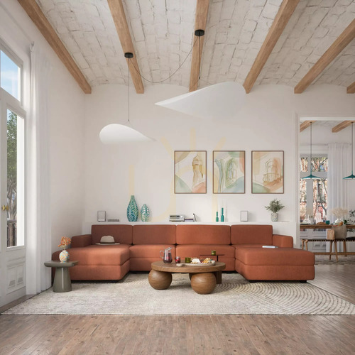 Jelölje be GRACIA moduláris kanapé – U alakú, 180 x 340 x 180 cm – terrakotta színű, a City Sofa gyártmányában