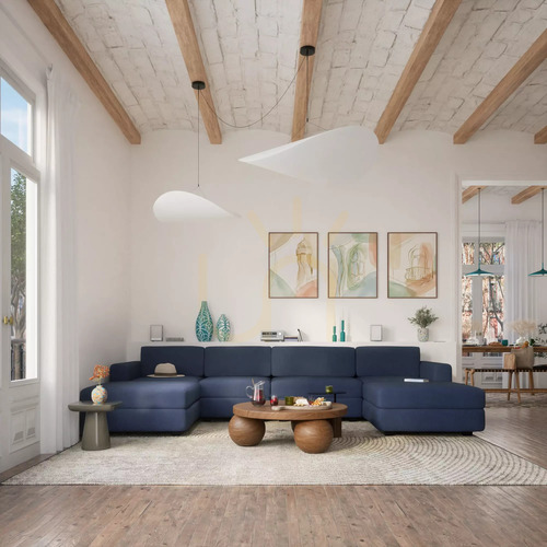 Jelölje be GRACIA moduláris kanapé – U alakú, 180 x 340 x 180 cm – sötétkék City kanapé