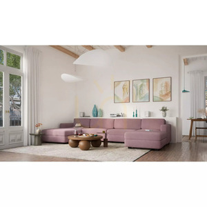GRACIA moduláris kanapé – U alakú, 180 x 360 x 180 cm – halvány rózsaszín, City Sofa small 6