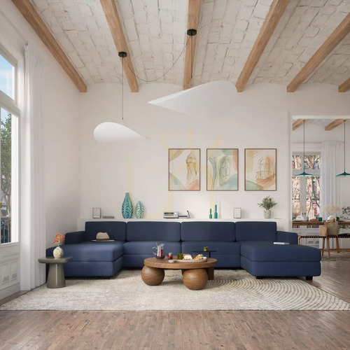 Jelölje be GRACIA moduláris kanapé – U alakú, 180 x 360 x 180 cm – sötétkék City kanapé