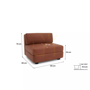 GRACIA moduláris kanapé – nagy egyedi modul – terrakotta színű, a City Sofa gyártmányában small 4