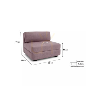 GRACIA moduláris kanapé – nagy egyedi modul – halvány rózsaszín színben a City Sofa-tól small 4